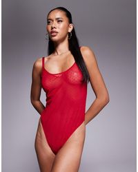 ASOS - Lara - body doux en tulle à pois et dentelle - Lyst