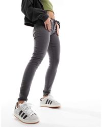 ONLY - Vaqueros Pitillo Con Lavado Gris Oscuro Rain De - Lyst