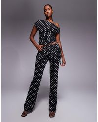 Kaiia - Exclusive Double Layered Slinky Mesh Foldover Ruched Detail Pants - Lyst