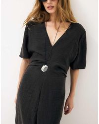 NA-KD - V-Neck Short Sleeve Maxi Dress - Lyst