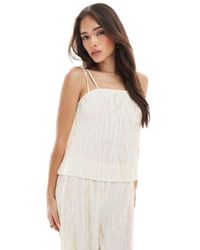 Vero Moda - Textured Plisse Double Strap Cami Co-ord - Lyst