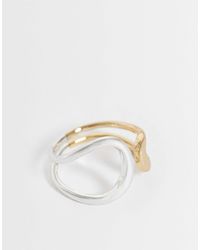 ASOS - – ring mit gemischten silber- und goldtönen - Lyst