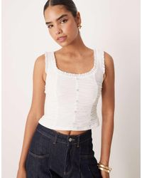 ASOS - Milkmaid Button Front Crop Top - Lyst