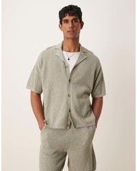 ASOS - Oversized Knitted Revere Button Through Polo Shirt Co-ord - Lyst