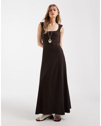 ASOS - Square Neck Seam Detail Midi Dress - Lyst