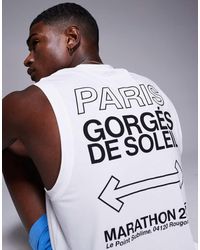 4505 - Sneldrogende Performance Hardlooptanktop Van Jersey Met Grafische Print Op De Achterkant - Lyst