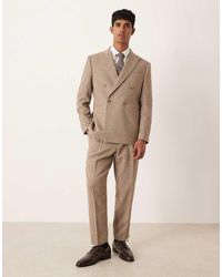 ASOS - Tapered Herringbone Suit Trousers With Wool - Lyst