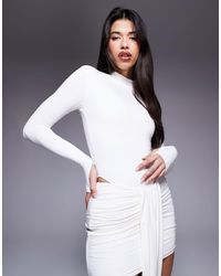 Wanderdoll - Nara - body d'ensemble seconde peau effet sculptant à manches longues et col montant - Lyst