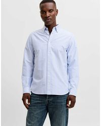 Jack & Jones - Harvey Striped Button-down Collar Long Sleeve Shirt - Lyst