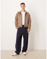 Abercrombie & Fitch - Chaqueta Corta Ligera Con Cremallera De Ante De -Neutro - Lyst