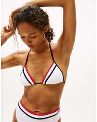 Tommy Hilfiger - – global – mehrfarbiges triangel-bikinioberteil mit zierstreifen - Lyst