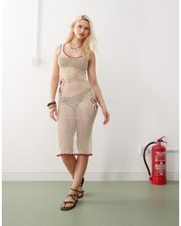 Reclaimed Vintage - Limited Edition Hand Crochet Cut Out Detail Maxi Beach Dress - Lyst