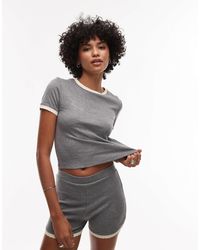 TOPSHOP - Contrast Frill Edge Everyday Tee - Lyst