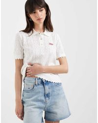 Tommy Hilfiger - Pointelle Polo Sweater - Lyst