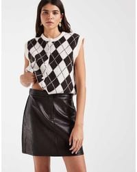 Vero Moda - High-waist Leather-look Mini Skirt - Lyst