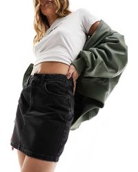 ASOS - Denim High Waist Mini Skirt - Lyst