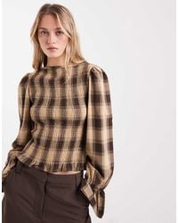 ASOS - Shirred Long Sleeve Blouse - Lyst