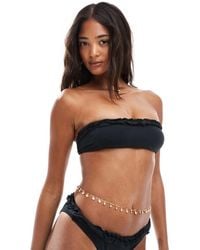ASOS - Olivia Premium Bandeau Ruffle Bikini Top - Lyst