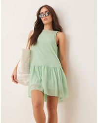 ASOS - Drop Waist Chiffon Mini Dress - Lyst
