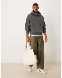 Abercrombie & Fitch - Sudadera Gris Lavado Básica Con Capucha De - Lyst