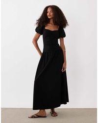 ASOS - Ruched Front Midi Tea Dress - Lyst