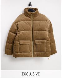 collusion cord puffer jacket
