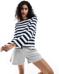 SELECTED - Femme - t-shirt rayé coupe carrée à manches longues - Lyst