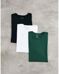 Lacoste - 3 Pack Cotton Crew Neck T-Shirts - Lyst