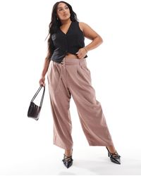 ASOS - Curve Tailored Barrel Leg Trouser With Double Ties - Lyst