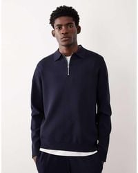 ASOS COLLECTIVE - Relaxed Compact Knit Half Zip Polo Co-ord - Lyst