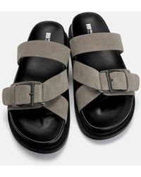 Pull&Bear - Leren Sandalen Met Gesp - Lyst