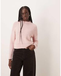 Mango - High Neck Textured Jumper - Lyst
