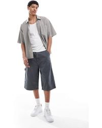 Bershka - Short en jean coupe baggy style workwear - anthracite - Lyst