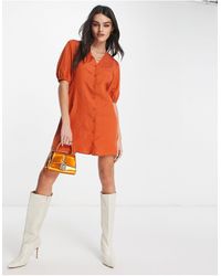 Mango - Puff Sleeve Mini Dress - Lyst