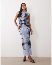 AFRM - Mylo Mesh Crew Neck Cap Sleeve Maxi Dress - Lyst