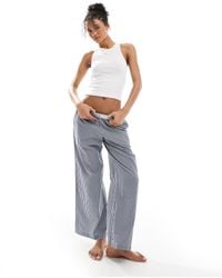 Hollister - Baggy Pull-On Pyjamabroek Met Lage Taille En Ginghamruit - Lyst