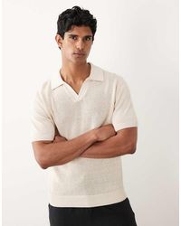 Mango - Cotton Mix Knitted Short Sleeve Revere Neck Poloshirt - Lyst