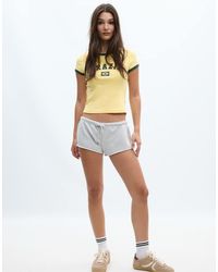 Stradivarius - Plush Mini Shorts - Lyst