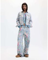 Desigual - Chaqueta Vaquera Estampada En - Lyst