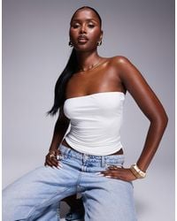 Fashionkilla - Double Sculpted Slinky Bandeau Top - Lyst