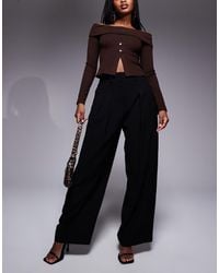 River Island - Tailored Wide Leg Trouser - Lyst