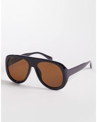 Kaiia - Exclusive Chunky Tan Lens Aviator Sunglasses - Lyst