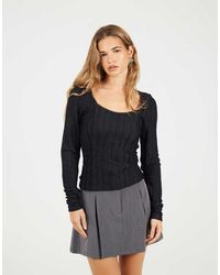 Brave Soul - Textured Scoop Neck Top - Lyst