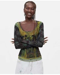 Desigual - T-Shirt Met Lange Mouwen En Print - Lyst