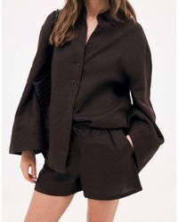 NA-KD - Drawstring Linen Shorts - Lyst
