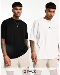 ASOS - 2 Pack Oversized T-shirt With Crew Neck - Lyst