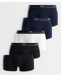 BOSS - 5 Pack Essential Logo Waistband Trunks - Lyst