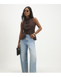 River Island - Petite Twist Seam Barrel Leg Jeans - Lyst
