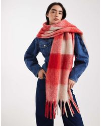 Threadbare - Bufanda A Cuadros Vichy Rojos Estilo Manta De - Lyst