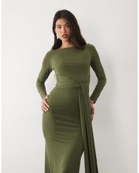 club l rainbow sequin wrap front maxi dress Michaela Formal Rainbow Sequin Dress